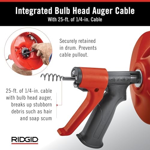 Ridgid 57043 POWER SPIN Efficiently Cleans Drains