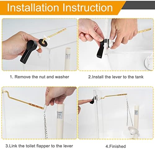 Hibbent 2-Pack Universal Side Mount Toilet Handle Set for Tank Flushers