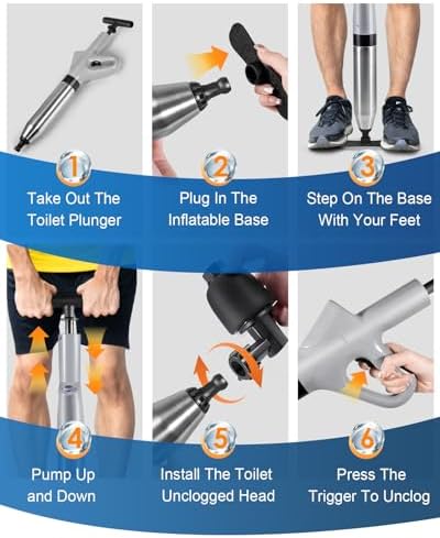 High-Pressure Toilet Plunger for Clogs