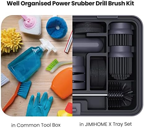 JIMIHOMEElectric Cleaning Brush with 3 Variable Brush Heads and 6 Pad Heads