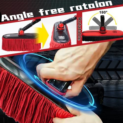 RIDE KINGS 2-in-1 Car Wash Brush Duster with Storage Bag