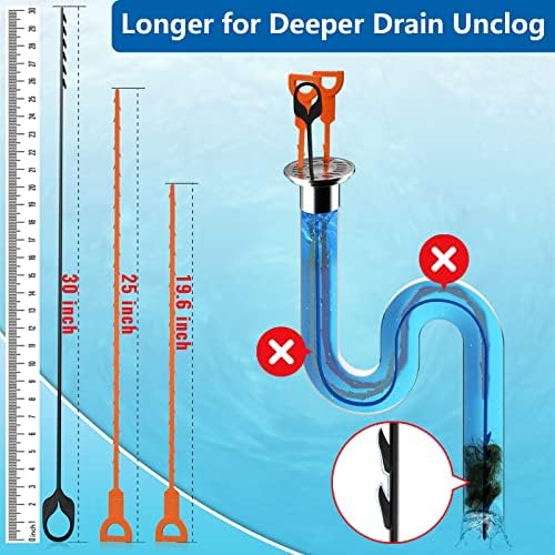 Drain Soon 30-Inch Drain Snake Hair Clog Remover Pack of 5