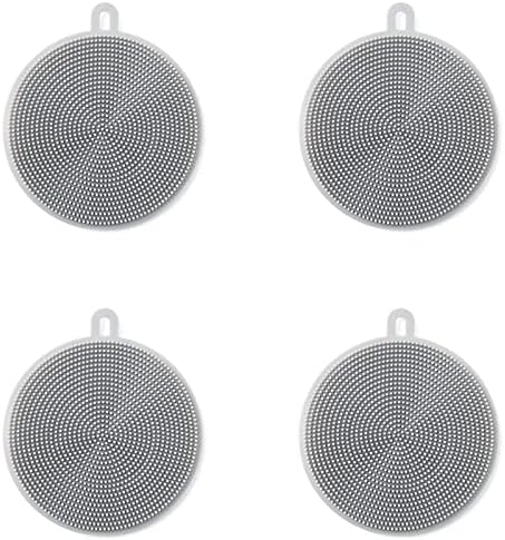 Typutomi4PCS Silicone Dish Scrubber Set Reusable Kitchen Cleaning Tool Multipurpose Design