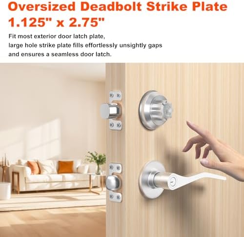 Oversized Deadbolt Strike Plate 1125 x 275 inches - Durable Replacement for Exterior Doors