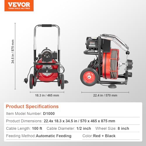 VEVOR Drain Cleaner Machine