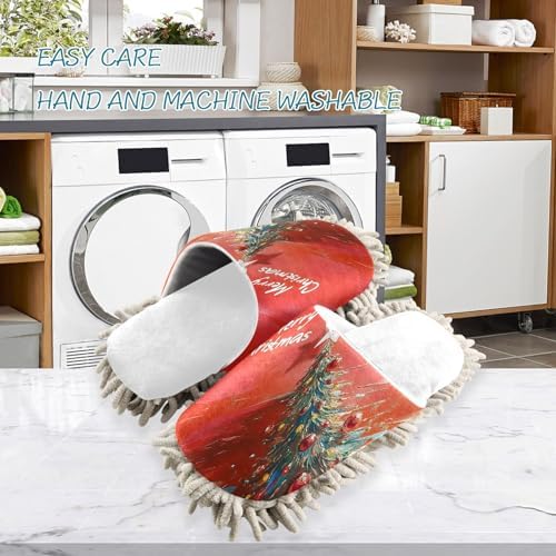 Efficient Christmas Tree Mop Slippers for Cleaners and Comfy Housekeeping