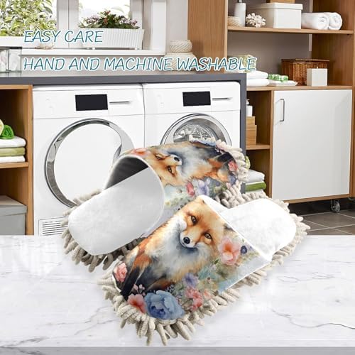 White Watercolor Mop Slippers