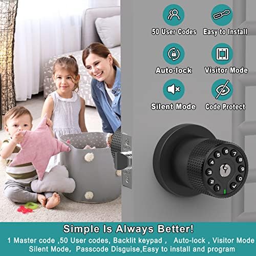 Secure Modern Keypad Door Knob