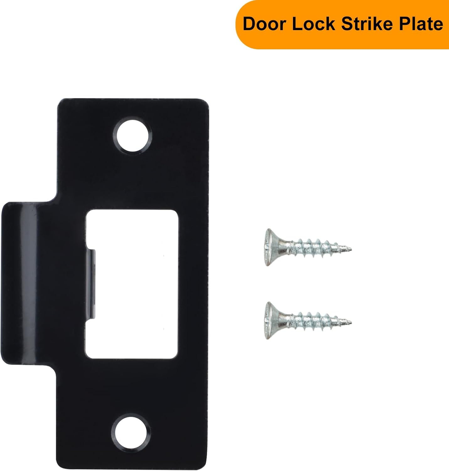 10PCS Universal Door Strike Plate with Screw Stainless Steel Deadbolt Covers Door Reinforcement Kit Black