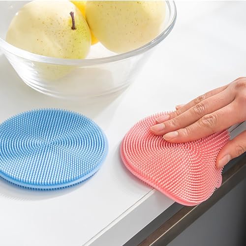 Premium Silicone Dish Scrubbers 7-Pack BPA-Free Kitchen Cleaning Tools for Dishes Vegetables and More
