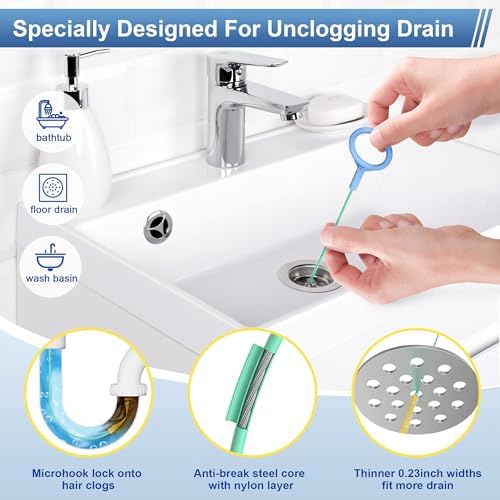 Kellys Collection Drain Clog Remover Set 10-Piece Includes 30 Steel Clog Remover 355 Steel Snake 4-PC 59 Cleaning Brush