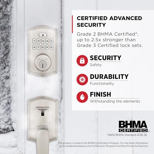 Kwikset SmartCode 260 Keyless Entry Door Lock System - SATIN Nickel Traditional