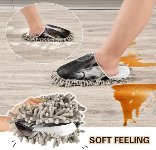 Stylish White Mop Slippers for Home
