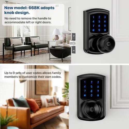 Professional 5S Keyless Door Lock with Code_MATTE BLACKProfessional Install