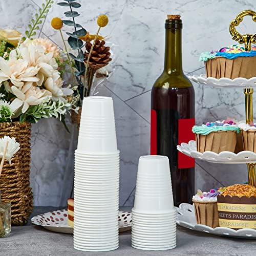Lilymicky 500-Pack Disposable White Plastic Cups