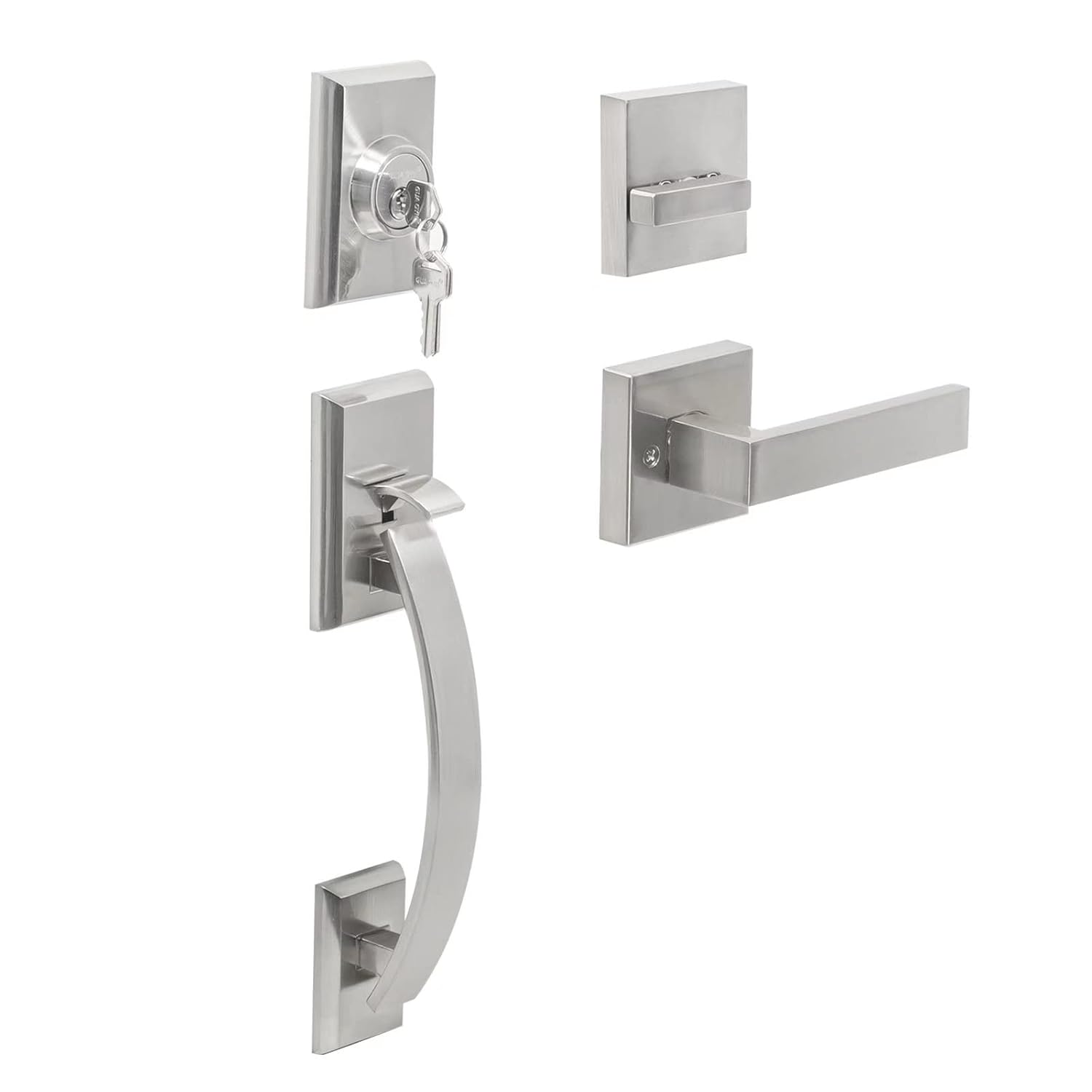 NeuType Front Door Handle Lock Set Satin Nickel