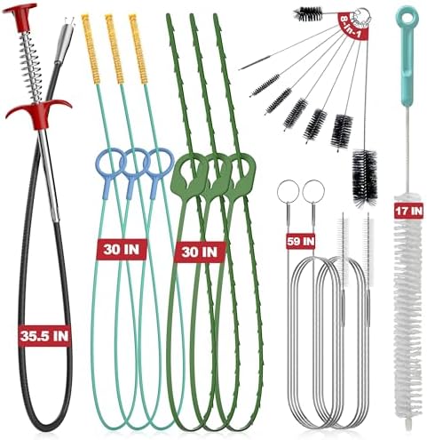 EastLink Drain Snake Set 18-Piece Effortless Cleaning