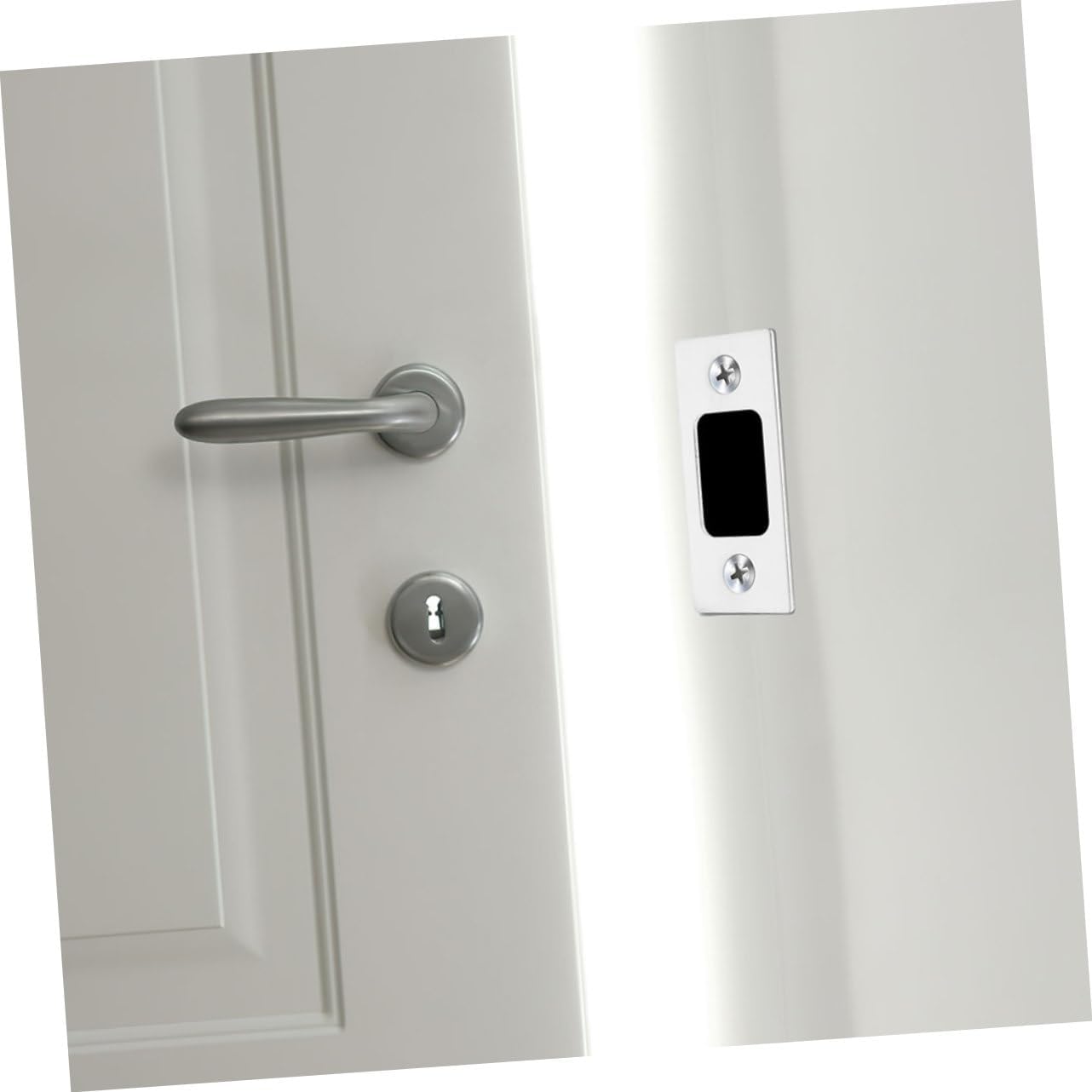 Durable Stainless Steel Deadbolt Strike Plates - Secure Door Latch Covers for Home Commercial Use