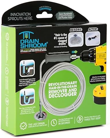 DrainShroom 36-Inch Reusable Sink Snake Flexible Drain Clog Remover Tool for Home Use