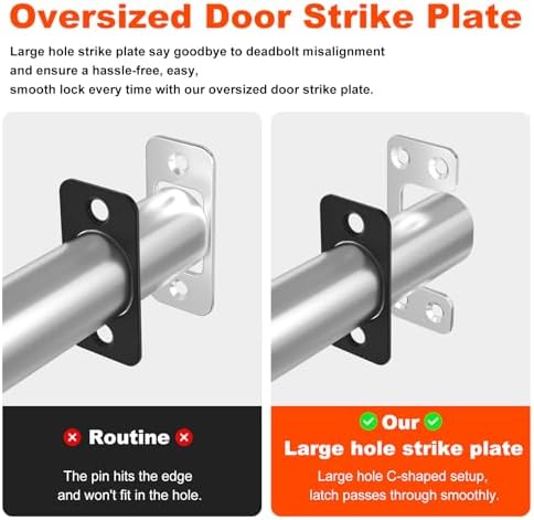 Oversized Deadbolt Strike Plate 1125 x 275 inches - Durable Replacement for Exterior Doors