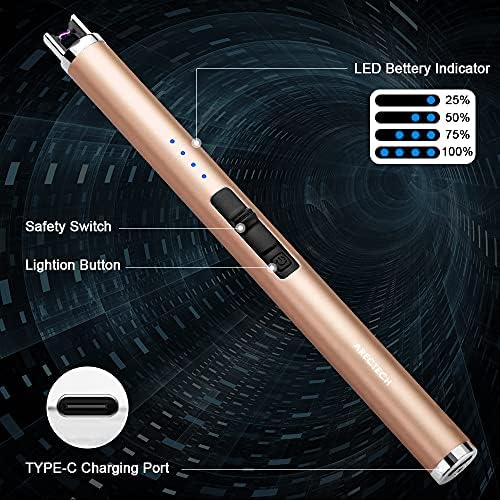 ARECTECH Rechargeable Electric Candle Lighter for Outdoor Use