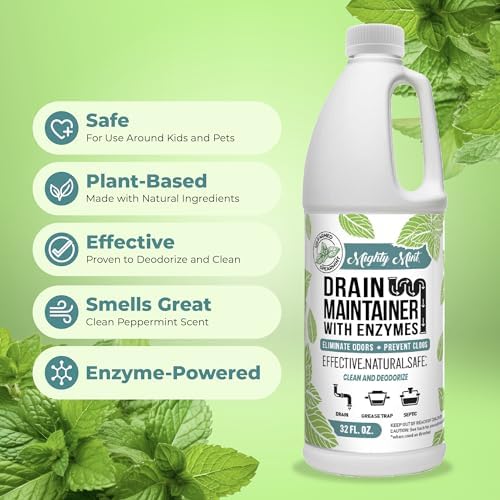 Mighty Mint Drain Maintainer 32oz Powerful Probiotic Drain Cleaner