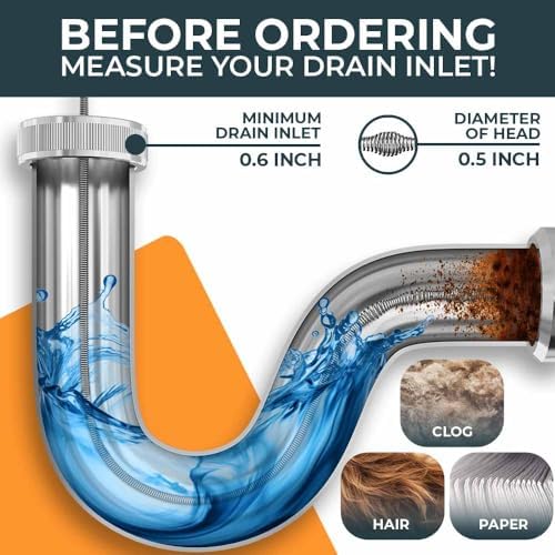 Drain Snake 40 Auto-Feeding 25FT Effortless Drain Unblocking Eco-Friendly