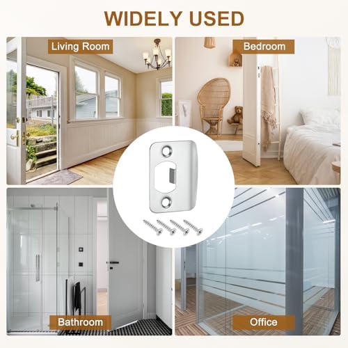 2-Pack stainless steel door strike plate Silver Replacement for broken latches