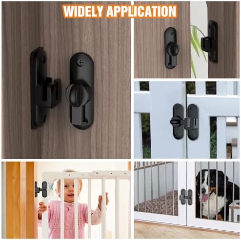 Barn Door Lock - Small 90180 Degree Black 1-Pack