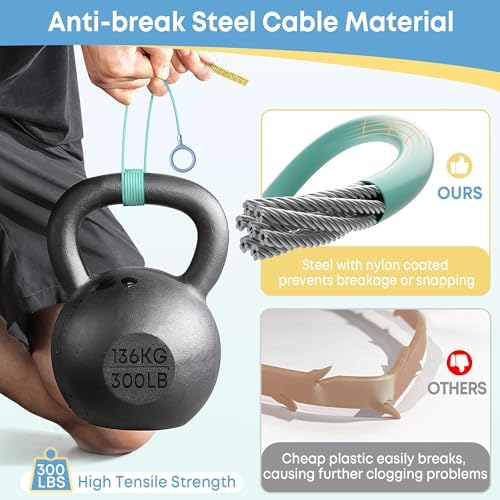 Kellys Collection 3-Piece Drain Snake Set 50 inch Extra Long Metal Snake with nylon coating