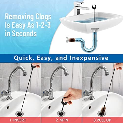 Drain Soon 30-Inch Drain Snake Hair Clog Remover Pack of 5
