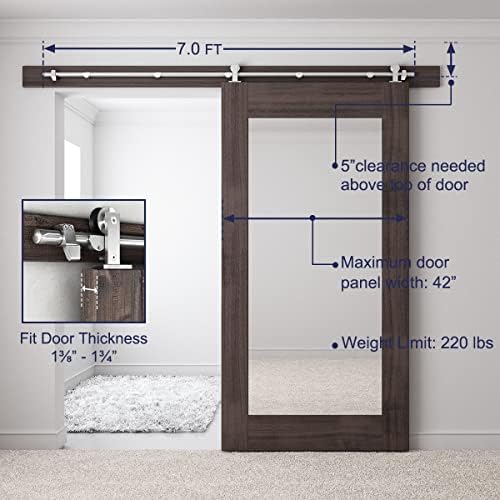 Brand Name SMARTSTANDARD 7-Ft Sliding Hardware Kit