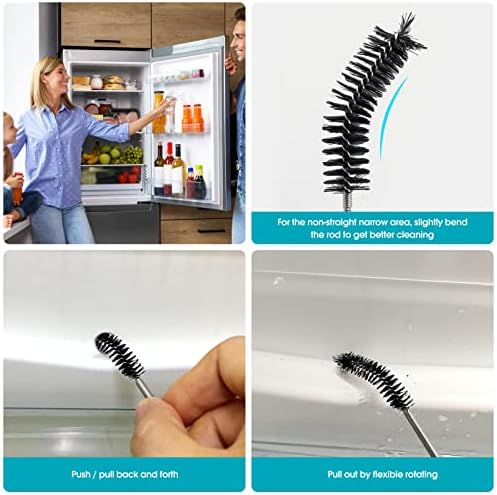 RayTour Slim Drain Cleaning Pipe Brush Black - Safe Durable Ergonomic Design