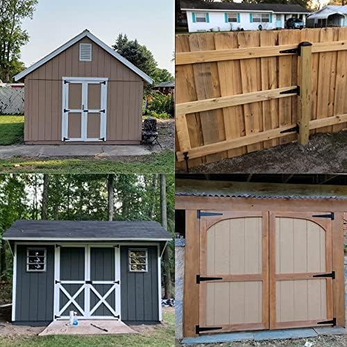 Rugged shed door hinges for wooden fences and more