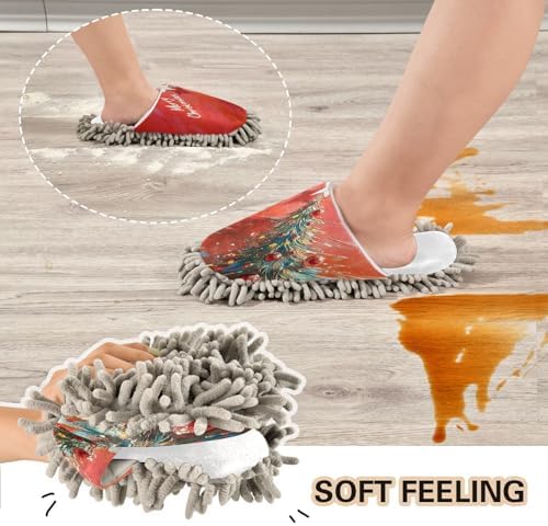 Efficient Christmas Tree Mop Slippers for Cleaners and Comfy Housekeeping
