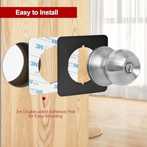 MOSECYOU Door Knob Plate Set Matte Black