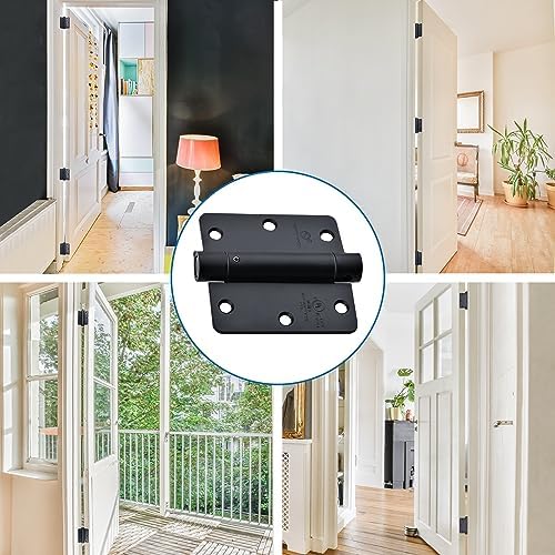 Matte Black Hinges for Doors - Self-Closing Set of 3