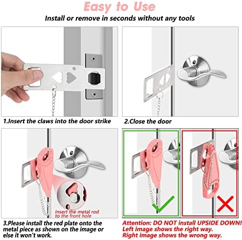 Ace Mining Pink Travel Door Locks for Home Away from Home