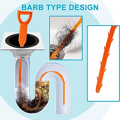 AUSSUA 25-Inch Hair Drain Clog Remover Tool Set 6-Piece for Kitchen Bathroom Drain Cleaning