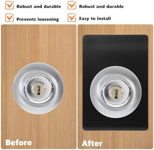 Thinp Door Reinforcement Plate 2-Piece Set - Sturdy Steel for Deadbolt Knob Covers