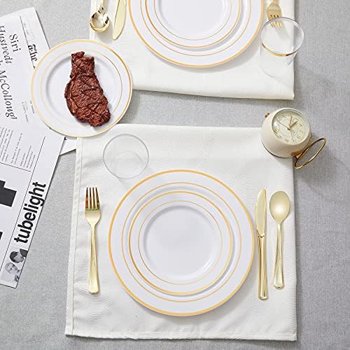 Luxurious Gold Plastic Flatware Set for Parties Events