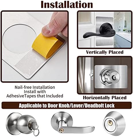 4-Piece Thick Door Knob Plate Set