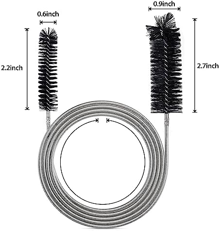 RayTour Slim Drain Cleaning Pipe Brush Black - Safe Durable Ergonomic Design