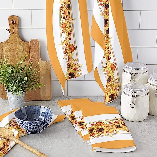 ZOE GARDEN Orange Summer Kitchen Towels