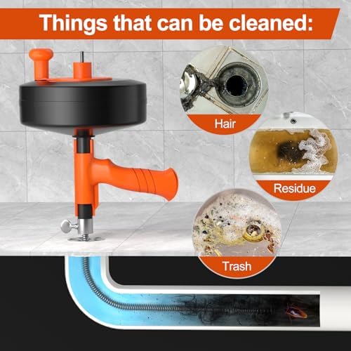 KINGLEV 50ft Steel Drain Snake Powerful Durable for Sink Shower Clogs