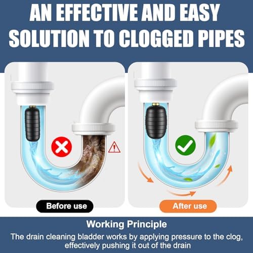 Fosenlion 3 Pcs Drain Bladder Kit for_drain_cleaning Sinks Showers Invention plumbing