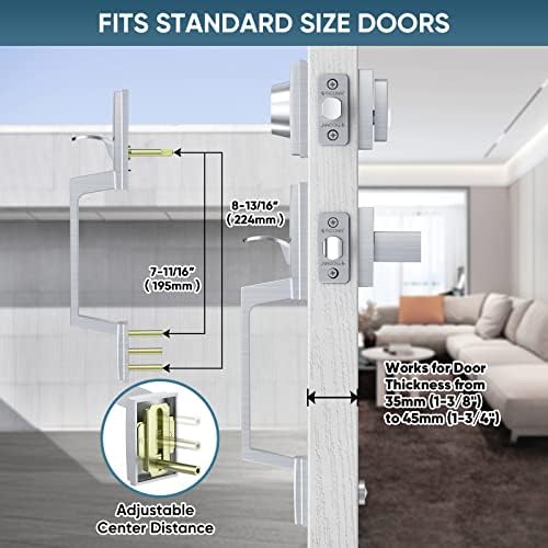 Ticonn Front Door Door Handle Set - Heavy Duty Door Lever and Single Cylinder Deadbolt Combo