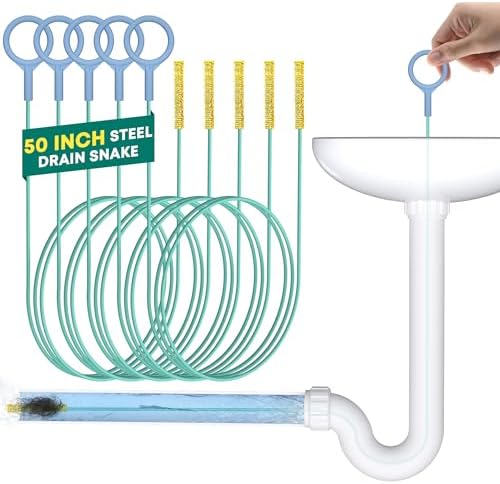 50-Inch Metal Sink Snake Clog Remover Unbreakable and Effective