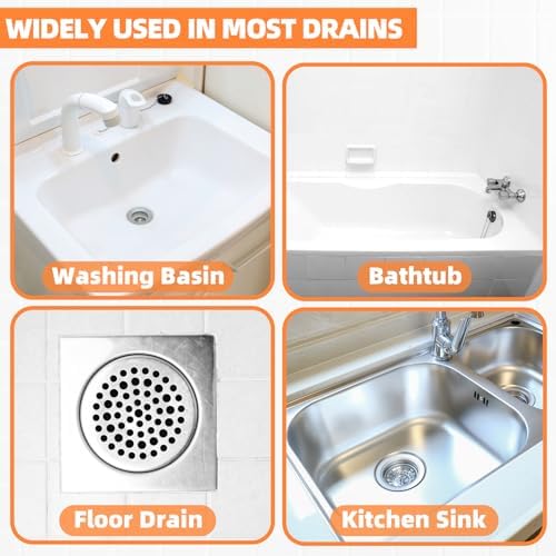 3-Piece Flexible Metal Drain Snake Set for Clogs