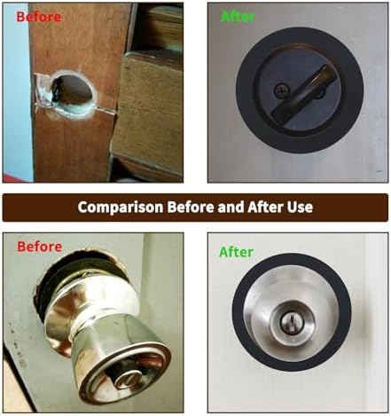 4-Piece Stainless Steel Door KnobDeadbolt Repair Kit Matte Black